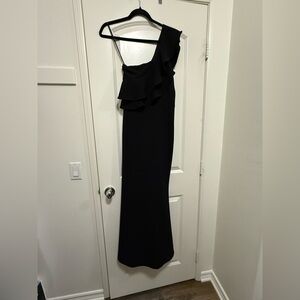 Lulus Elegant Black Maxi - One-Shoulder Dress